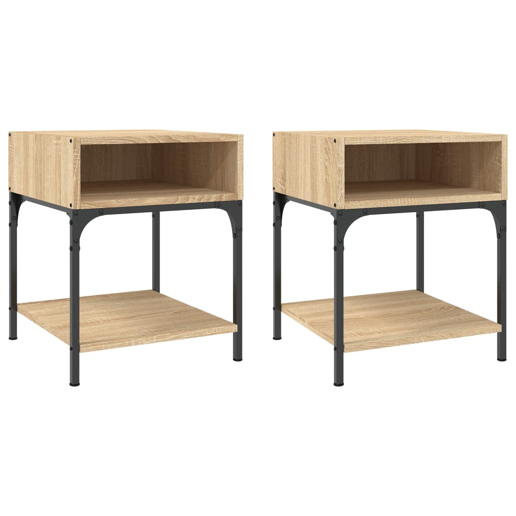 Nachtkastjes 2 st 40x41x50 cm bewerkt hout sonoma eikenkleurig Nachtkastjes | Creëer jouw Trendy Thuis | Gratis bezorgd & Retour | Trendy.nl