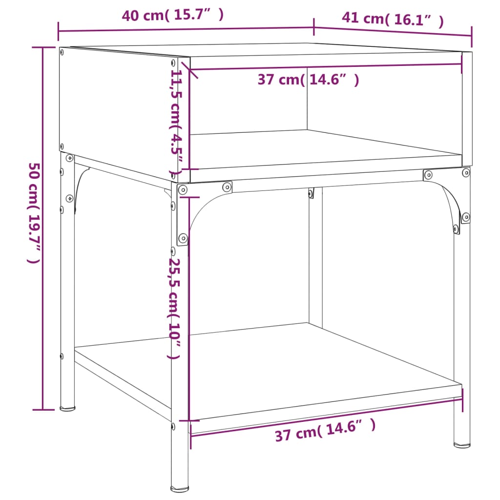 Nachtkastjes 2 st 40x41x50 cm bewerkt hout gerookt eikenkleurig Nachtkastjes | Creëer jouw Trendy Thuis | Gratis bezorgd & Retour | Trendy.nl