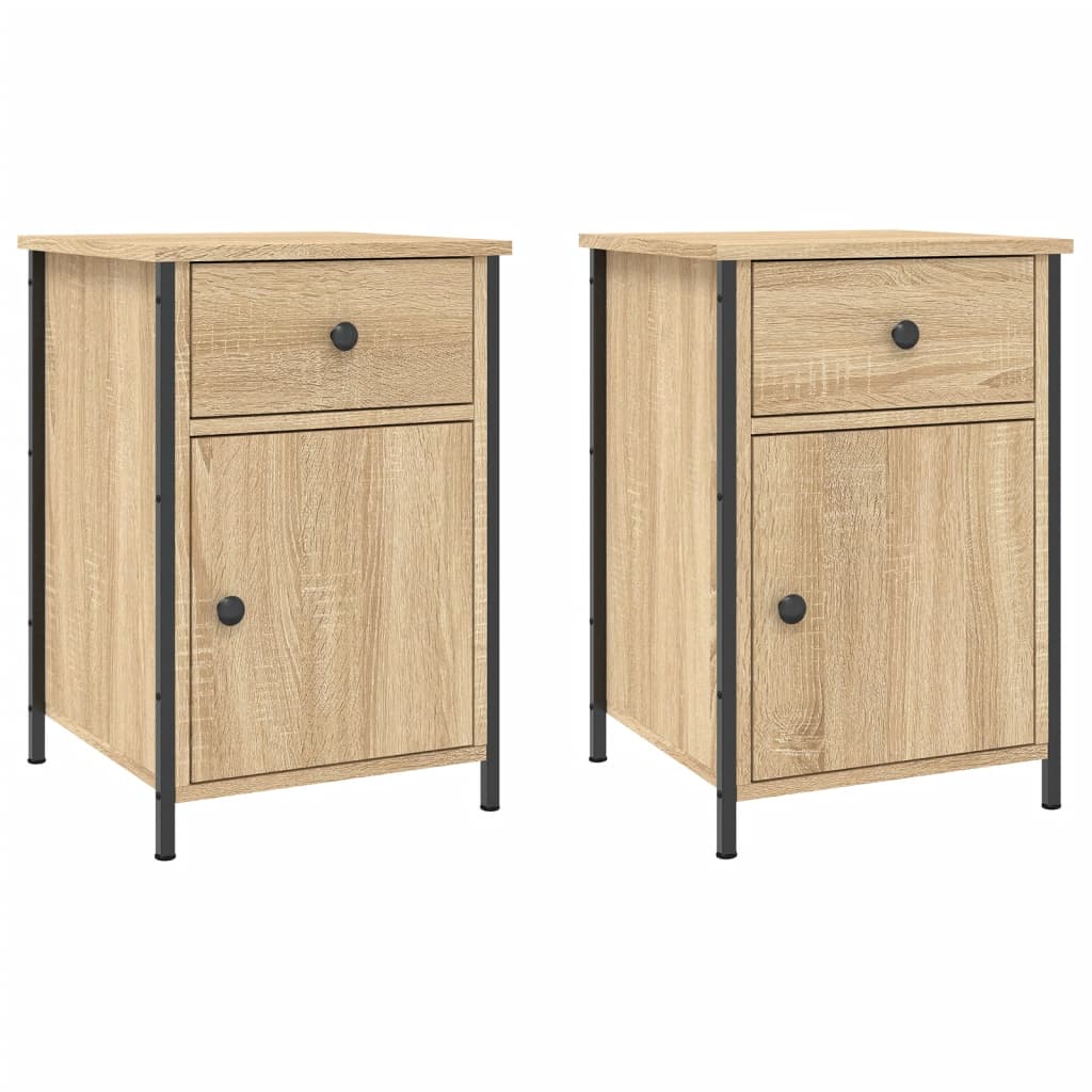 Nachtkastjes 2 st 40x42x60 cm bewerkt hout sonoma eikenkleurig Nachtkastjes | Creëer jouw Trendy Thuis | Gratis bezorgd & Retour | Trendy.nl