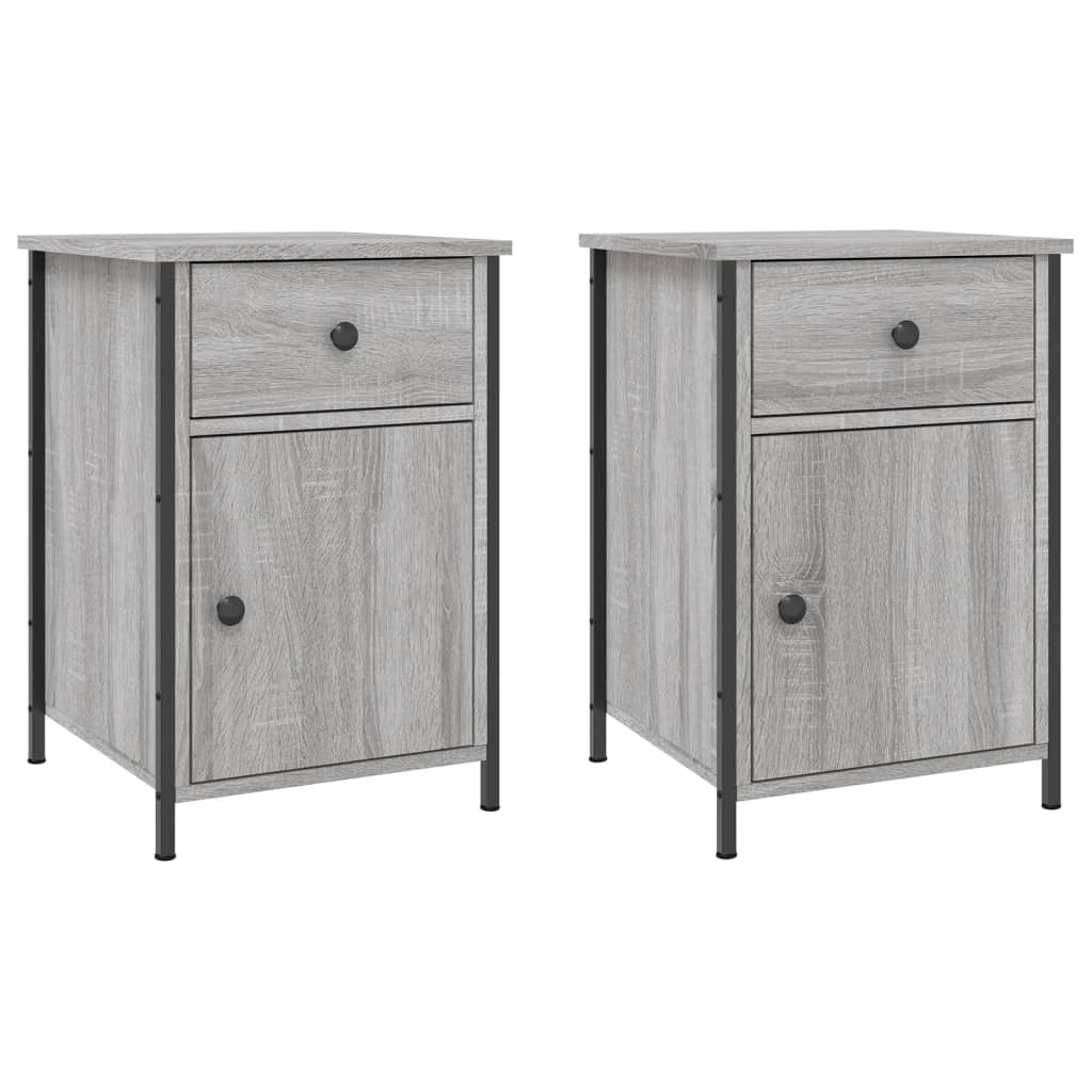 Nachtkastjes 2 st 40x42x60 cm bewerkt hout grijs sonoma eiken Nachtkastjes | Creëer jouw Trendy Thuis | Gratis bezorgd & Retour | Trendy.nl