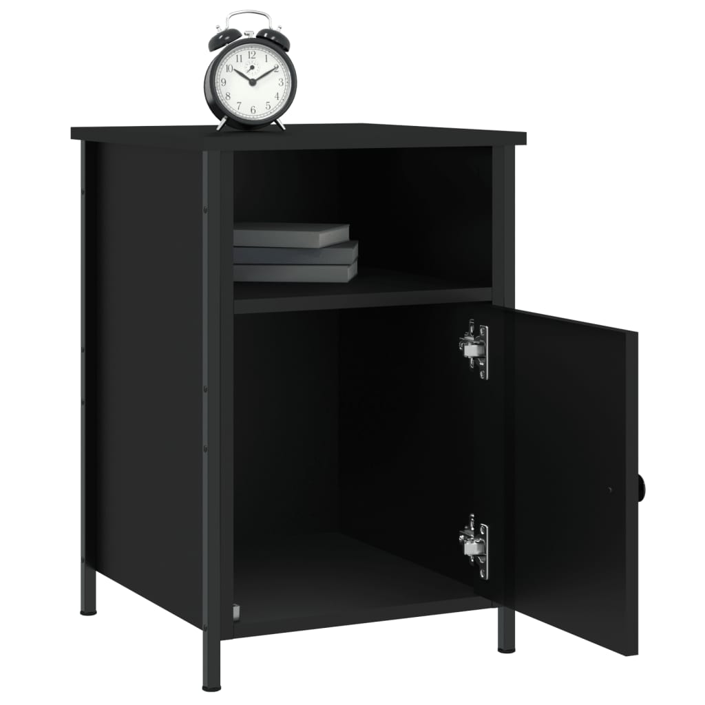 Nachtkastje 40x42x60 cm bewerkt hout zwart Nachtkastjes | Creëer jouw Trendy Thuis | Gratis bezorgd & Retour | Trendy.nl