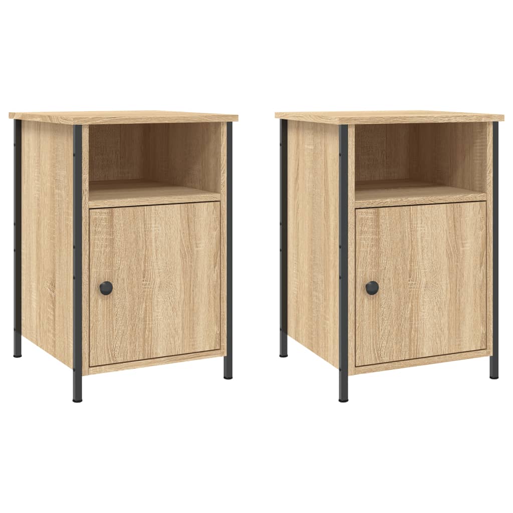 Nachtkastjes 2 st 40x42x60 cm bewerkt hout sonoma eikenkleurig Nachtkastjes | Creëer jouw Trendy Thuis | Gratis bezorgd & Retour | Trendy.nl