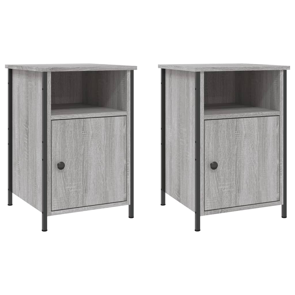 Nachtkastjes 2 st 40x42x60 cm bewerkt hout grijs sonoma eiken Nachtkastjes | Creëer jouw Trendy Thuis | Gratis bezorgd & Retour | Trendy.nl