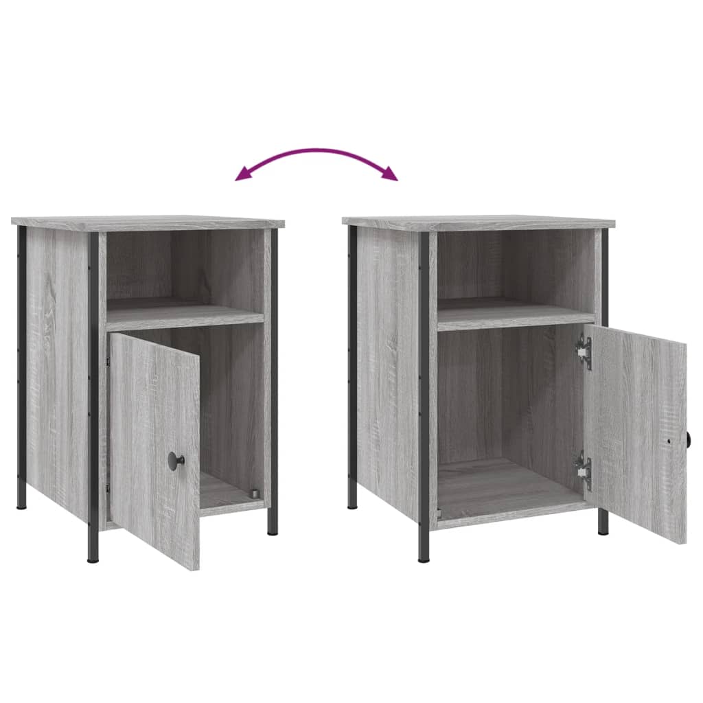 Nachtkastjes 2 st 40x42x60 cm bewerkt hout grijs sonoma eiken Nachtkastjes | Creëer jouw Trendy Thuis | Gratis bezorgd & Retour | Trendy.nl