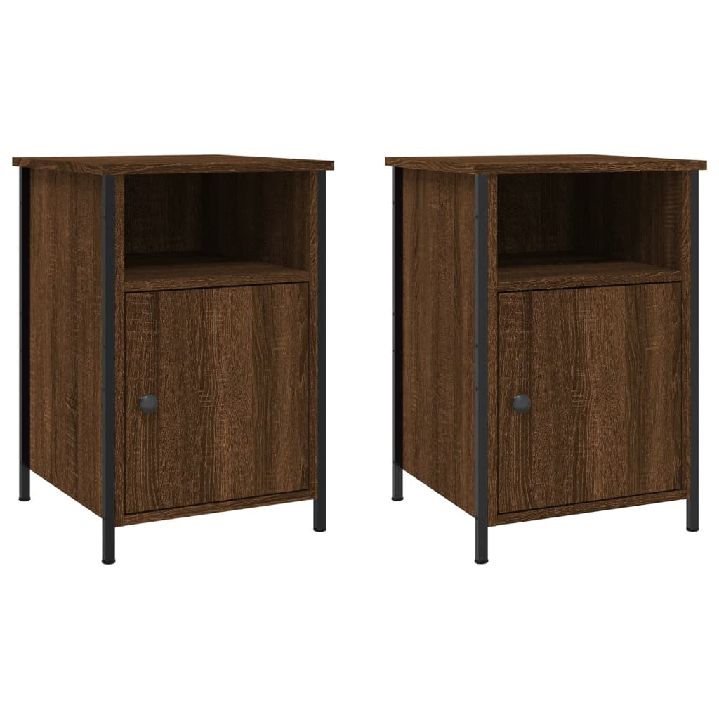 Nachtkastjes 2 st 40x42x60 cm bewerkt hout bruin eikenkleur Nachtkastjes | Creëer jouw Trendy Thuis | Gratis bezorgd & Retour | Trendy.nl