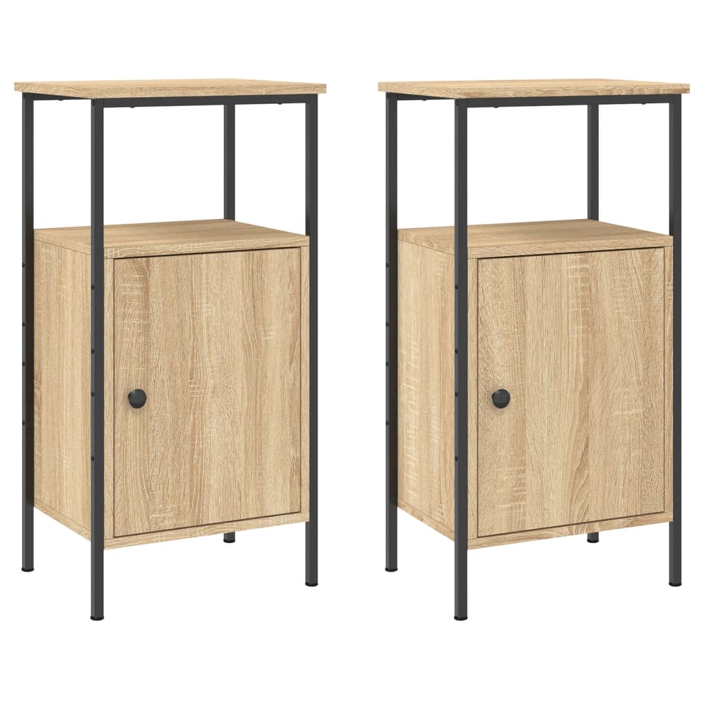 Nachtkastjes 2 st 41x31x80 cm sonoma eikenkleurig Nachtkastjes | Creëer jouw Trendy Thuis | Gratis bezorgd & Retour | Trendy.nl