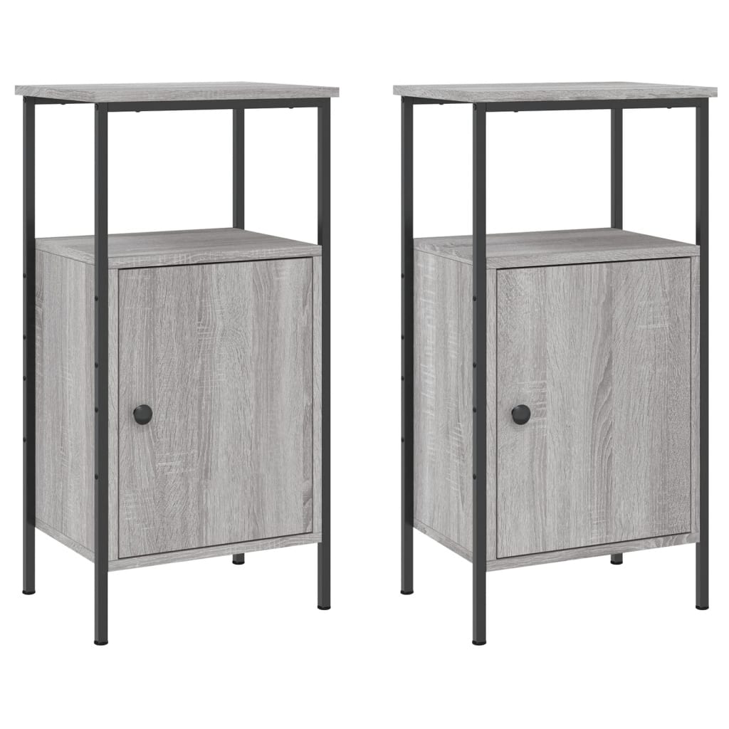 Nachtkastjes 2 st 41x31x80 cm bewerkt hout grijs sonoma eiken Nachtkastjes | Creëer jouw Trendy Thuis | Gratis bezorgd & Retour | Trendy.nl