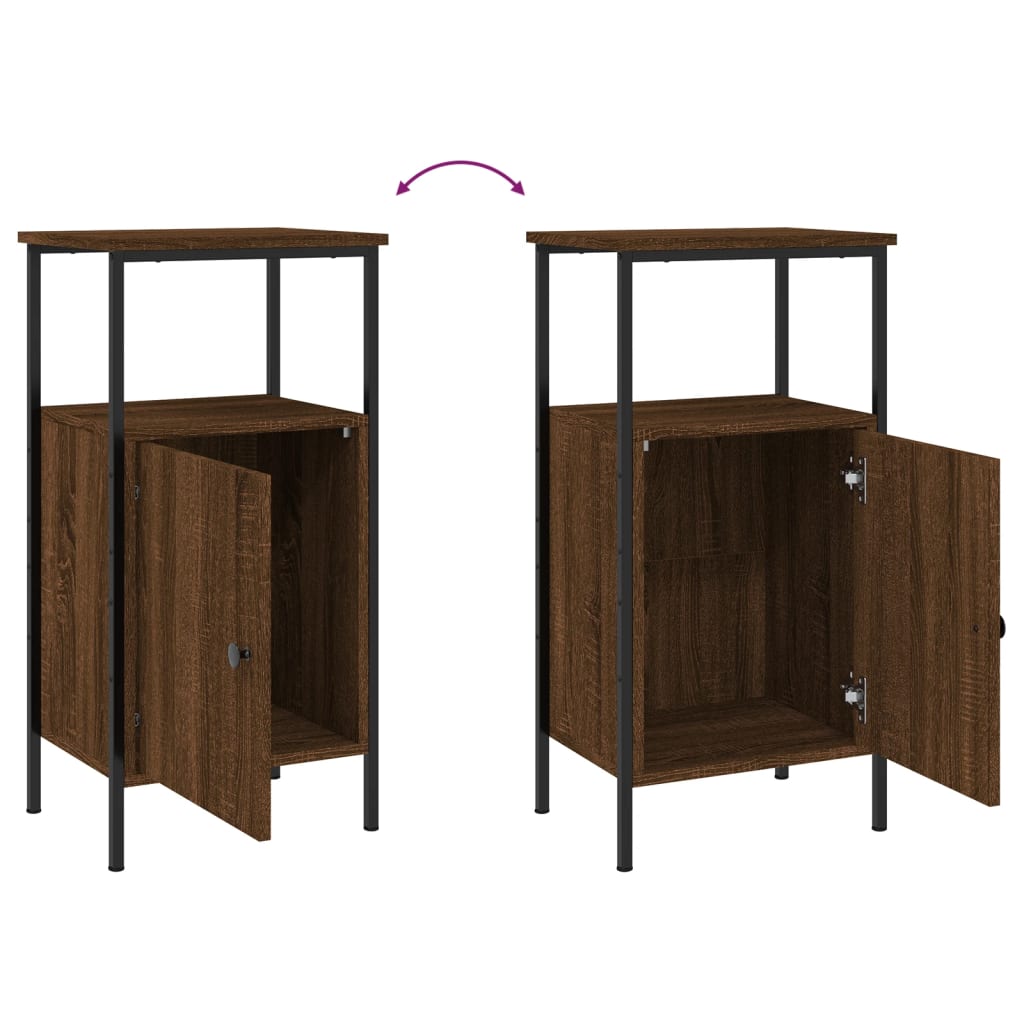 Nachtkastjes 2 st 41x31x80 cm bewerkt hout bruin eikenkleur Nachtkastjes | Creëer jouw Trendy Thuis | Gratis bezorgd & Retour | Trendy.nl