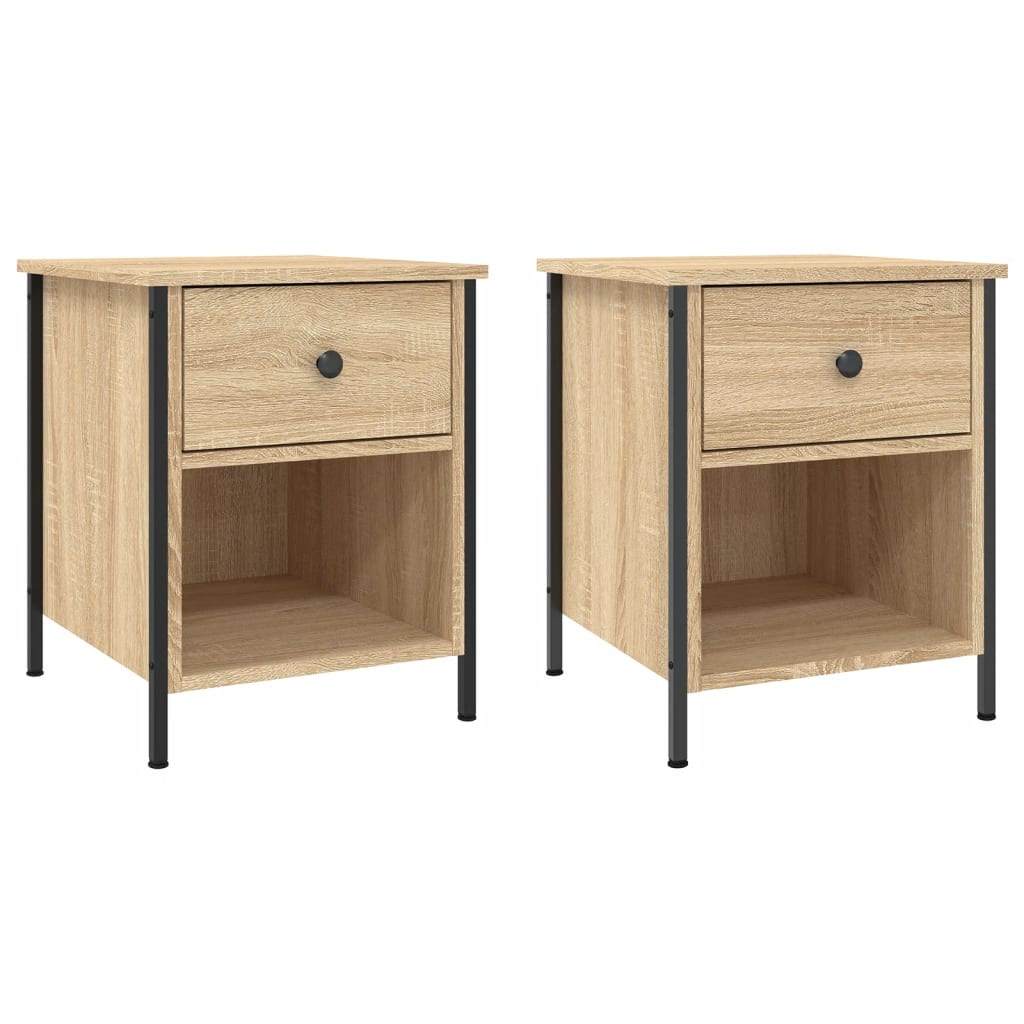 Nachtkastjes 2 st 40x42x50 cm bewerkt hout sonoma eikenkleurig Nachtkastjes | Creëer jouw Trendy Thuis | Gratis bezorgd & Retour | Trendy.nl