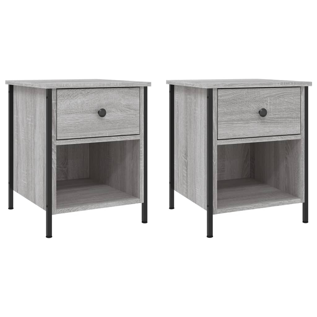 Nachtkastjes 2 st 40x42x50 cm bewerkt hout grijs sonoma eiken Nachtkastjes | Creëer jouw Trendy Thuis | Gratis bezorgd & Retour | Trendy.nl