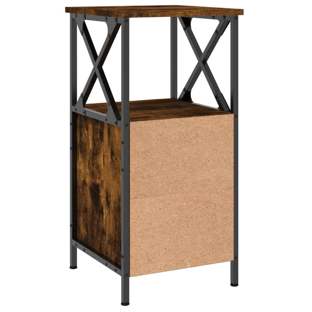 Nachtkastjes 2 st 34x35,5x70 cm bewerkt hout gerookt eikenkleur Nachtkastjes | Creëer jouw Trendy Thuis | Gratis bezorgd & Retour | Trendy.nl