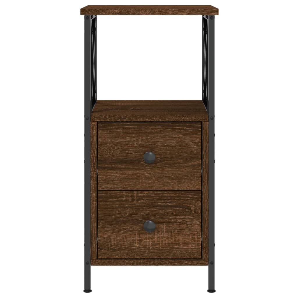 Nachtkastjes 2 st 34x35,5x70 cm bewerkt hout bruin eikenkleur Nachtkastjes | Creëer jouw Trendy Thuis | Gratis bezorgd & Retour | Trendy.nl