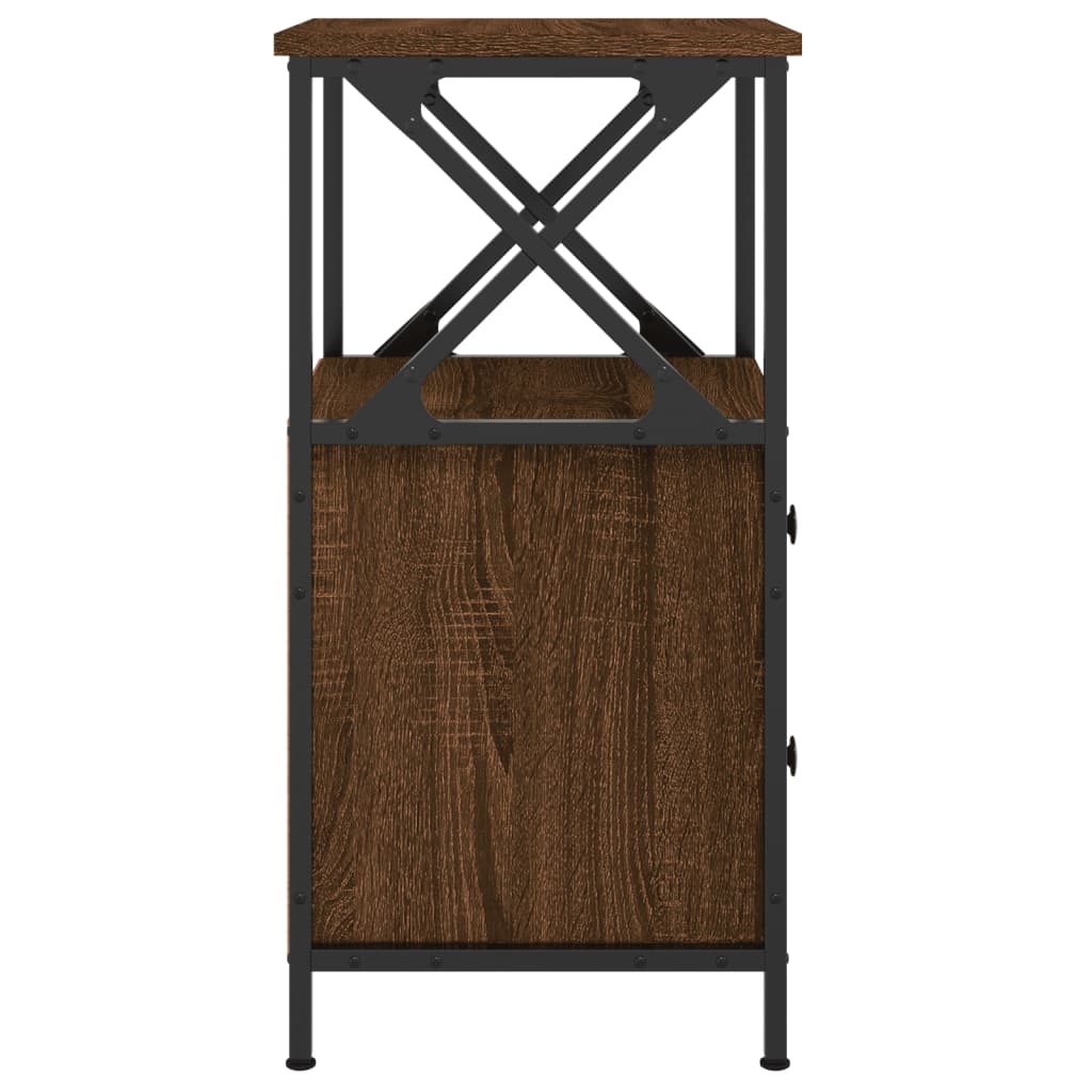 Nachtkastjes 2 st 34x35,5x70 cm bewerkt hout bruin eikenkleur Nachtkastjes | Creëer jouw Trendy Thuis | Gratis bezorgd & Retour | Trendy.nl