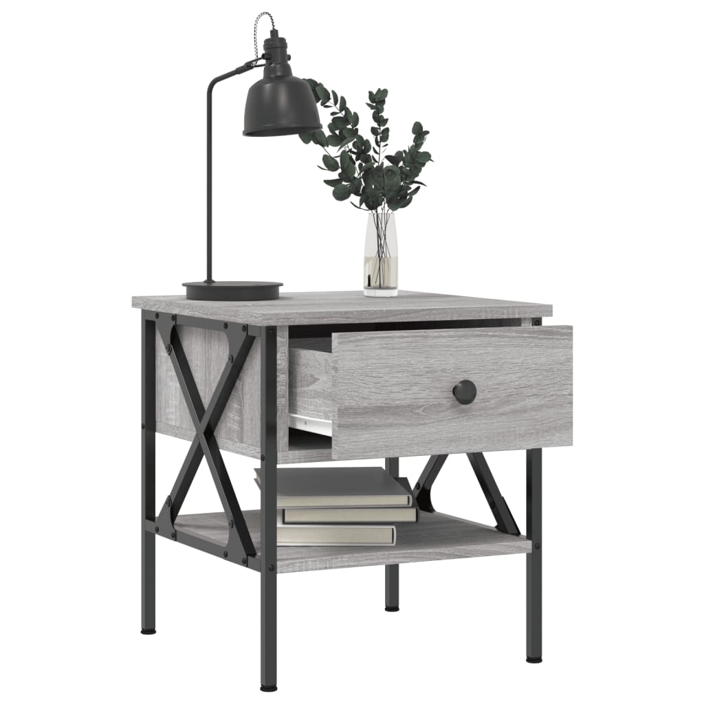 Nachtkastjes 2 st 40x42x45 cm bewerkt hout grijs sonoma eiken Nachtkastjes | Creëer jouw Trendy Thuis | Gratis bezorgd & Retour | Trendy.nl