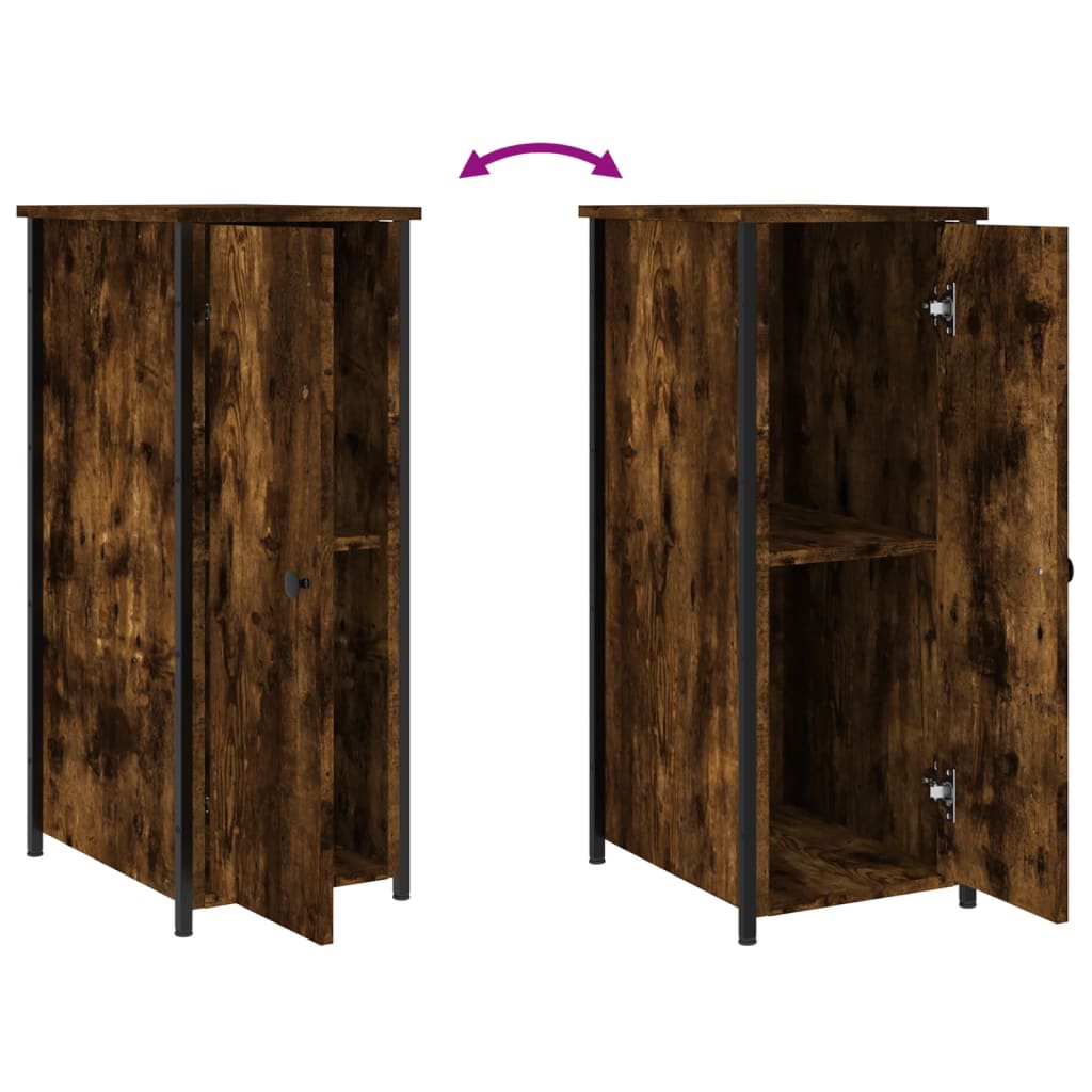 Nachtkastje 32x42x80 cm bewerkt hout gerookt eikenkleurig Nachtkastjes | Creëer jouw Trendy Thuis | Gratis bezorgd & Retour | Trendy.nl