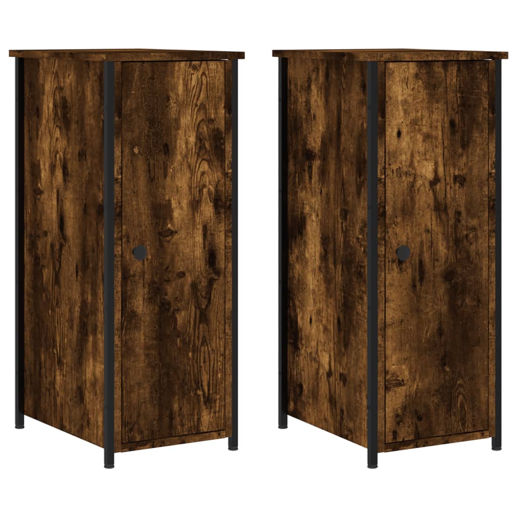 Nachtkastjes 2 st 32x42x80 cm bewerkt hout gerookt eikenkleurig Nachtkastjes | Creëer jouw Trendy Thuis | Gratis bezorgd & Retour | Trendy.nl