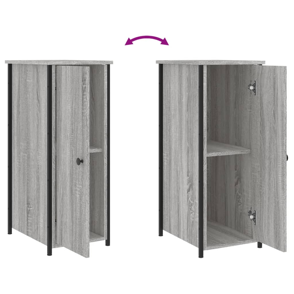 Nachtkastje 32x42x80 cm bewerkt hout grijs sonoma eikenkleurig Nachtkastjes | Creëer jouw Trendy Thuis | Gratis bezorgd & Retour | Trendy.nl