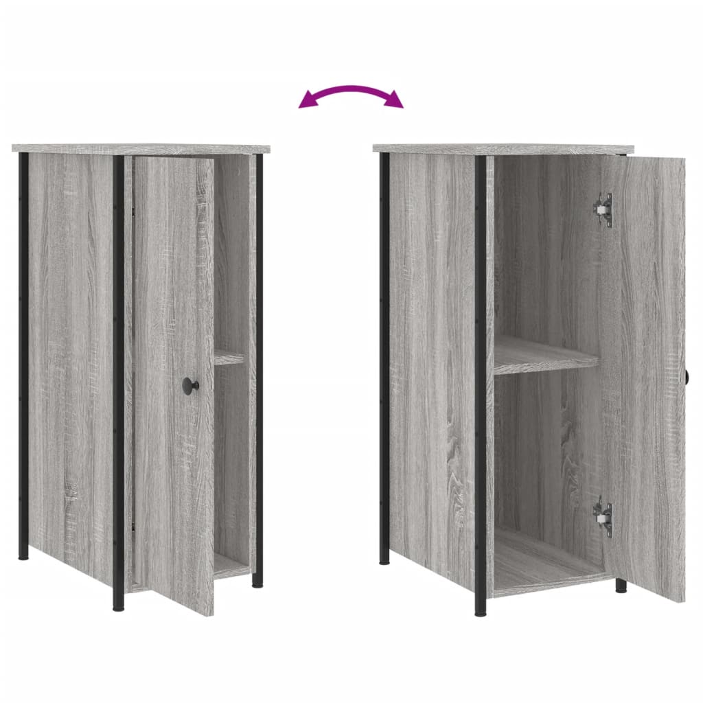 Nachtkastjes 2 st 32x42x80 cm bewerkt hout grijs sonoma eiken Nachtkastjes | Creëer jouw Trendy Thuis | Gratis bezorgd & Retour | Trendy.nl