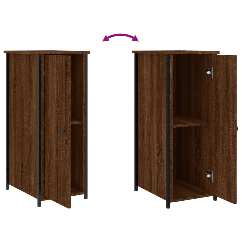 Nachtkastje 32x42x80 cm bewerkt hout bruin eikenkleur Nachtkastjes | Creëer jouw Trendy Thuis | Gratis bezorgd & Retour | Trendy.nl