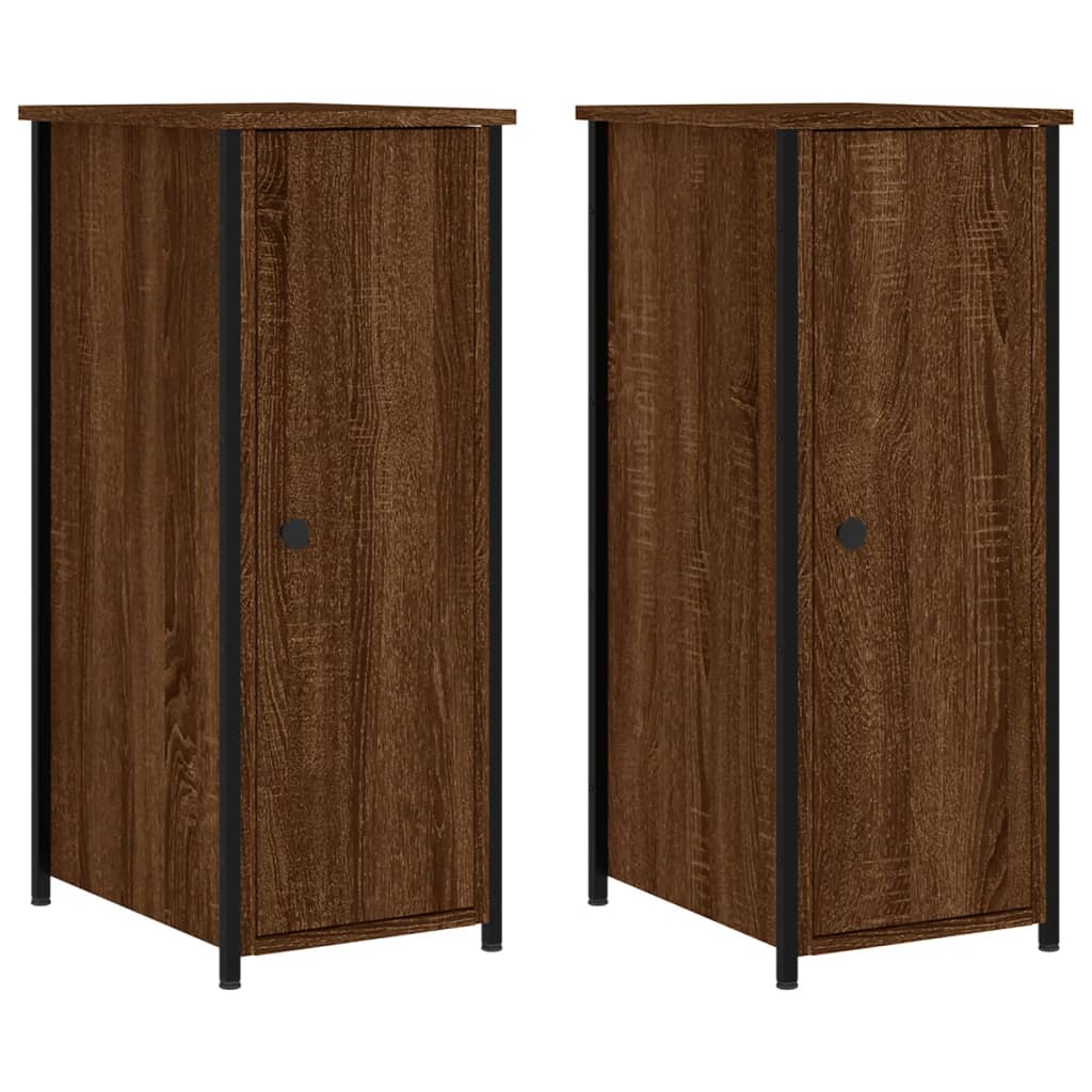 Nachtkastjes 2 st 32x42x80 cm bewerkt hout bruin eikenkleur Nachtkastjes | Creëer jouw Trendy Thuis | Gratis bezorgd & Retour | Trendy.nl