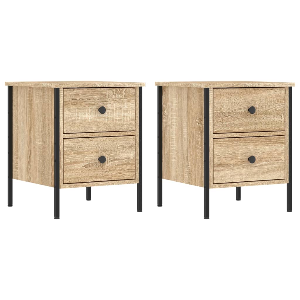 Nachtkastjes 2 st 40x42x50 cm bewerkt hout sonoma eikenkleurig Nachtkastjes | Creëer jouw Trendy Thuis | Gratis bezorgd & Retour | Trendy.nl