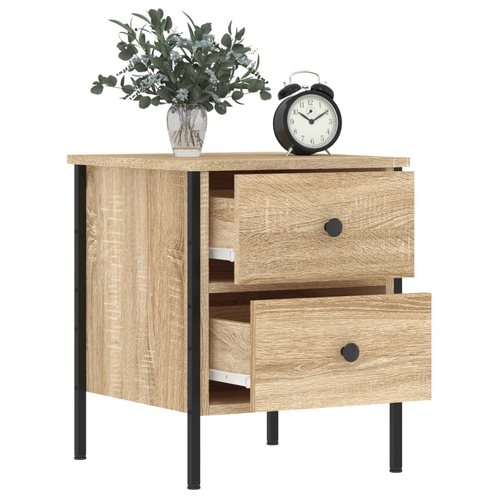 Nachtkastjes 2 st 40x42x50 cm bewerkt hout sonoma eikenkleurig Nachtkastjes | Creëer jouw Trendy Thuis | Gratis bezorgd & Retour | Trendy.nl