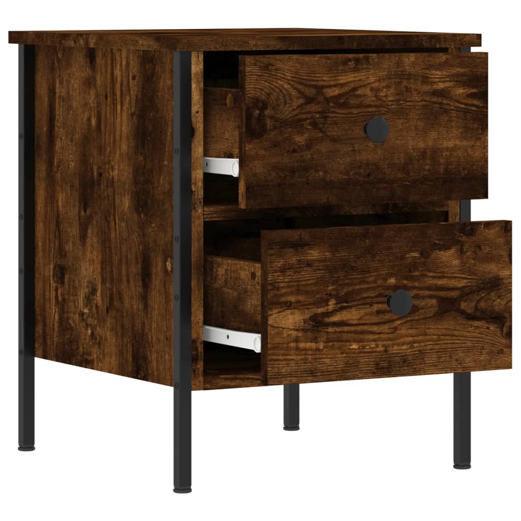 Nachtkastje 40x42x50 cm bewerkt hout gerookt eikenkleurig Nachtkastjes | Creëer jouw Trendy Thuis | Gratis bezorgd & Retour | Trendy.nl