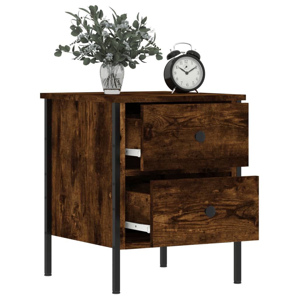 Nachtkastjes 2 st 40x42x50 cm bewerkt hout gerookt eikenkleurig Nachtkastjes | Creëer jouw Trendy Thuis | Gratis bezorgd & Retour | Trendy.nl