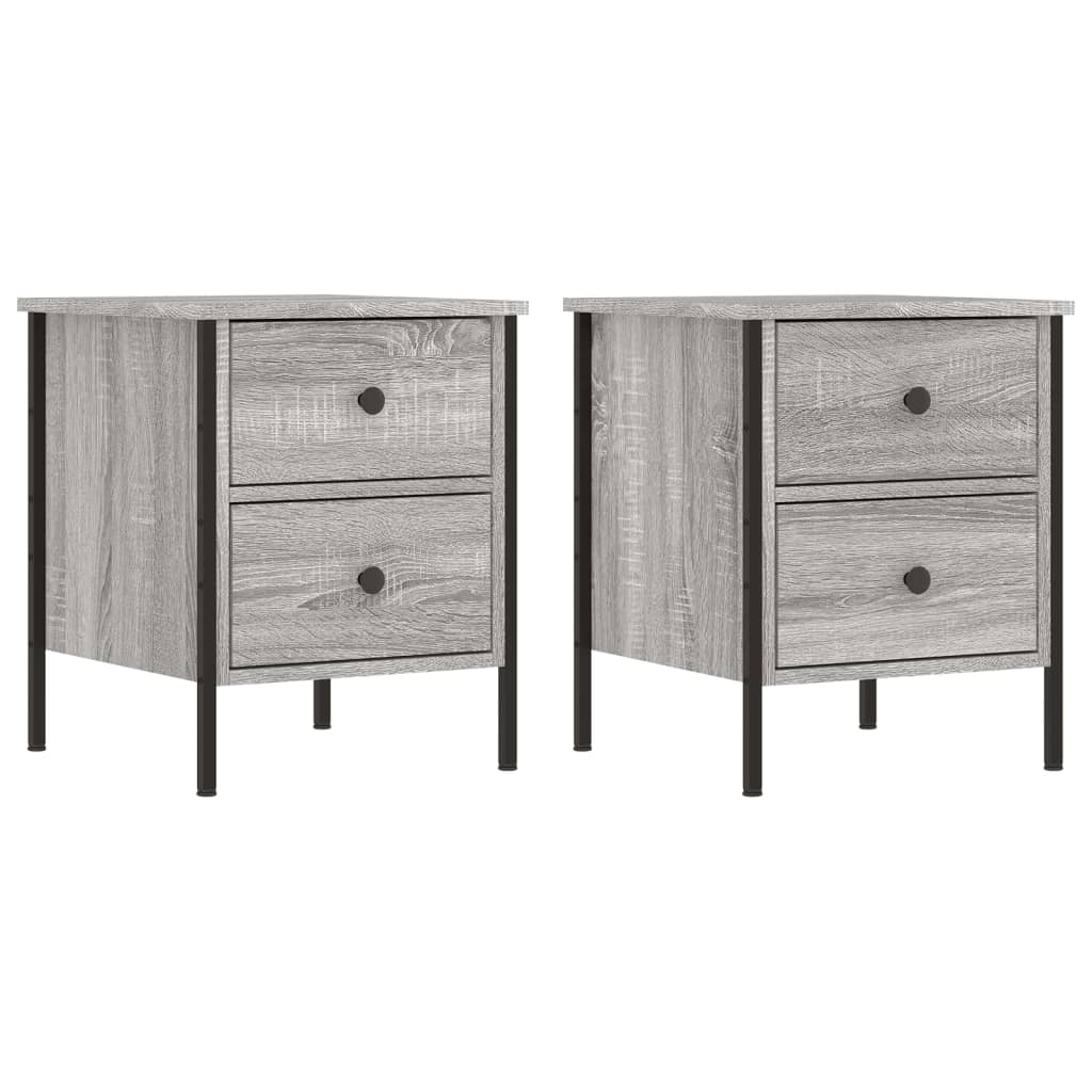 Nachtkastjes 2 st 40x42x50 cm bewerkt hout grijs sonoma eiken Nachtkastjes | Creëer jouw Trendy Thuis | Gratis bezorgd & Retour | Trendy.nl