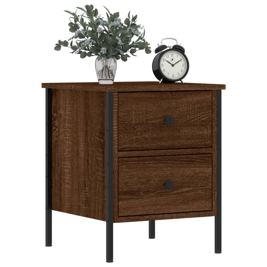 Nachtkastjes 2 st 40x42x50 cm bewerkt hout bruin eikenkleur Nachtkastjes | Creëer jouw Trendy Thuis | Gratis bezorgd & Retour | Trendy.nl