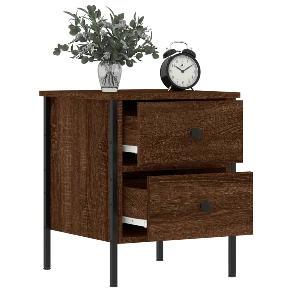 Nachtkastjes 2 st 40x42x50 cm bewerkt hout bruin eikenkleur Nachtkastjes | Creëer jouw Trendy Thuis | Gratis bezorgd & Retour | Trendy.nl