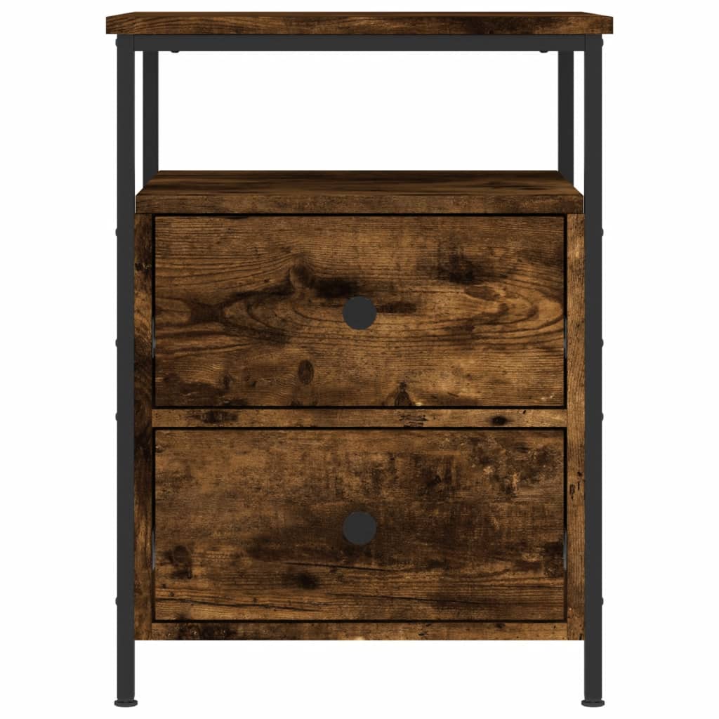 Nachtkastje 44x45x60 cm bewerkt hout gerookt eikenkleurig Nachtkastjes | Creëer jouw Trendy Thuis | Gratis bezorgd & Retour | Trendy.nl