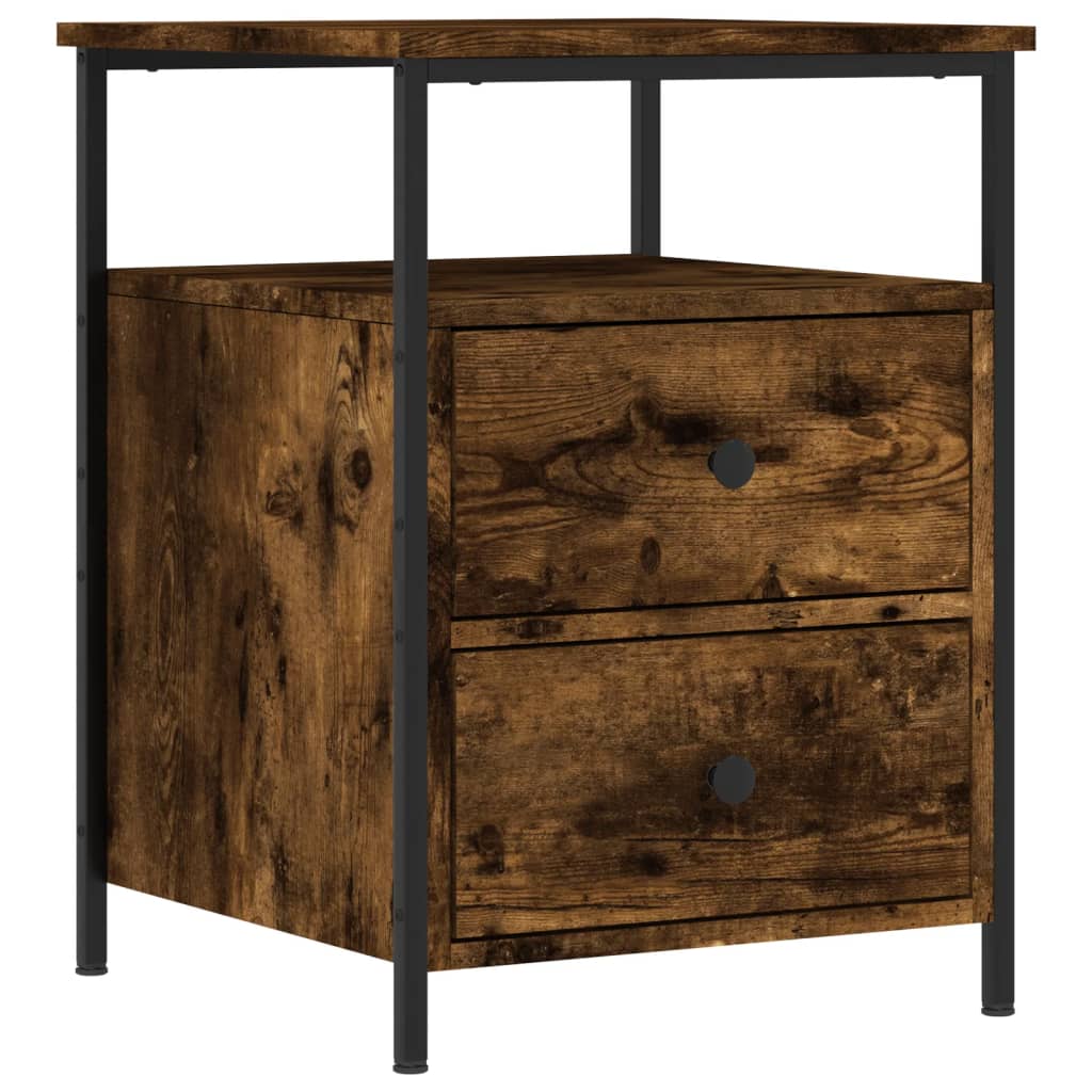 Nachtkastjes 2 st 44x45x60 cm bewerkt hout gerookt eikenkleurig Nachtkastjes | Creëer jouw Trendy Thuis | Gratis bezorgd & Retour | Trendy.nl