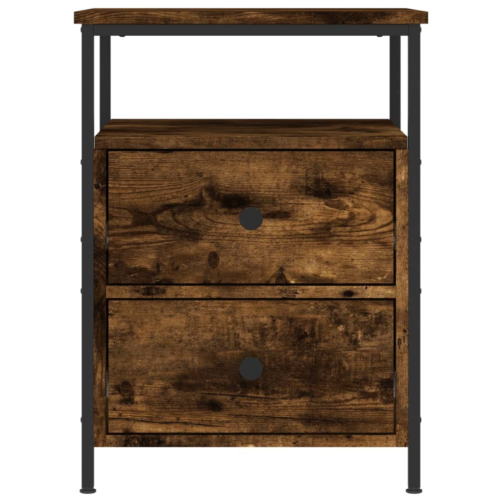 Nachtkastjes 2 st 44x45x60 cm bewerkt hout gerookt eikenkleurig Nachtkastjes | Creëer jouw Trendy Thuis | Gratis bezorgd & Retour | Trendy.nl