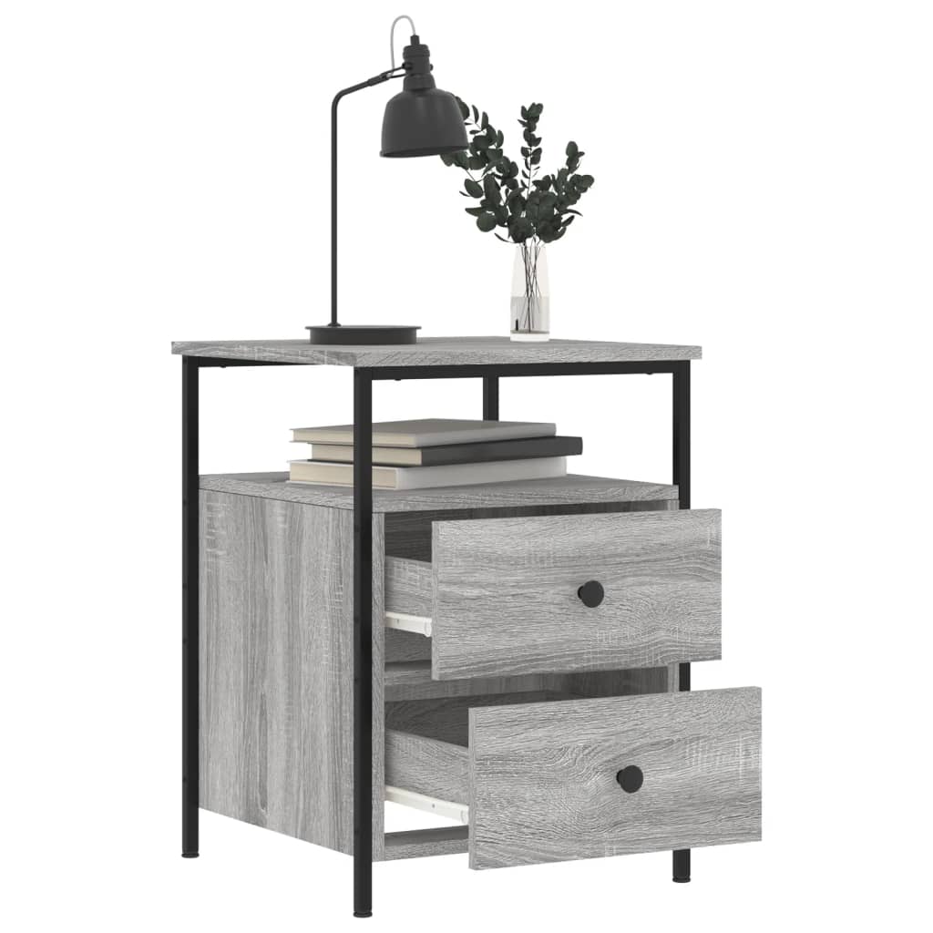 Nachtkastjes 2 st 44x45x60 cm bewerkt hout grijs sonoma eiken Nachtkastjes | Creëer jouw Trendy Thuis | Gratis bezorgd & Retour | Trendy.nl