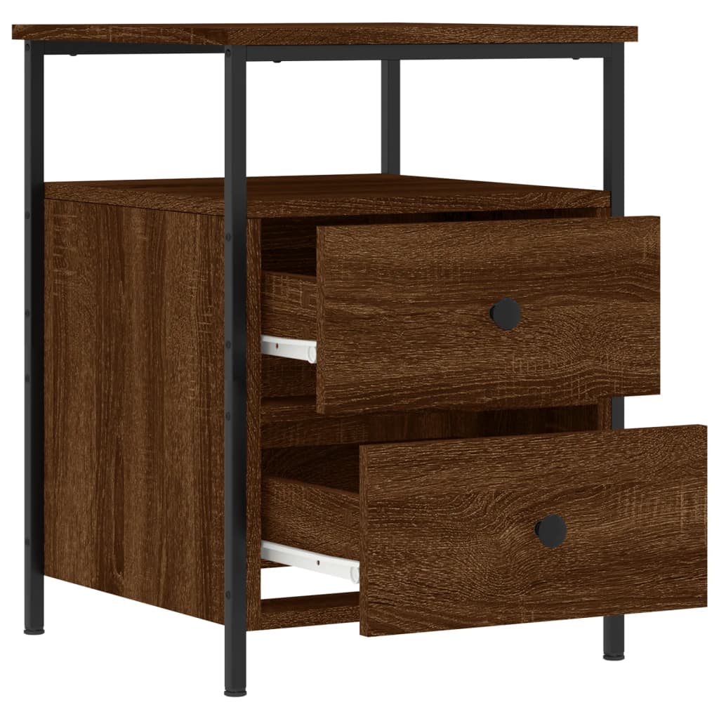 Nachtkastjes 2 st 44x45x60 cm bewerkt hout bruin eikenkleur Nachtkastjes | Creëer jouw Trendy Thuis | Gratis bezorgd & Retour | Trendy.nl