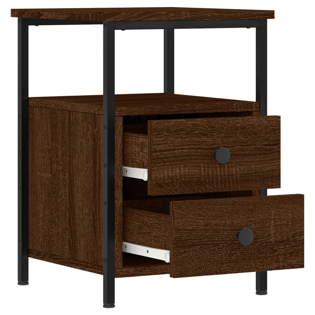 Nachtkastjes 2 st 34x35,5x50 cm bewerkt hout bruin eikenkleur Nachtkastjes | Creëer jouw Trendy Thuis | Gratis bezorgd & Retour | Trendy.nl