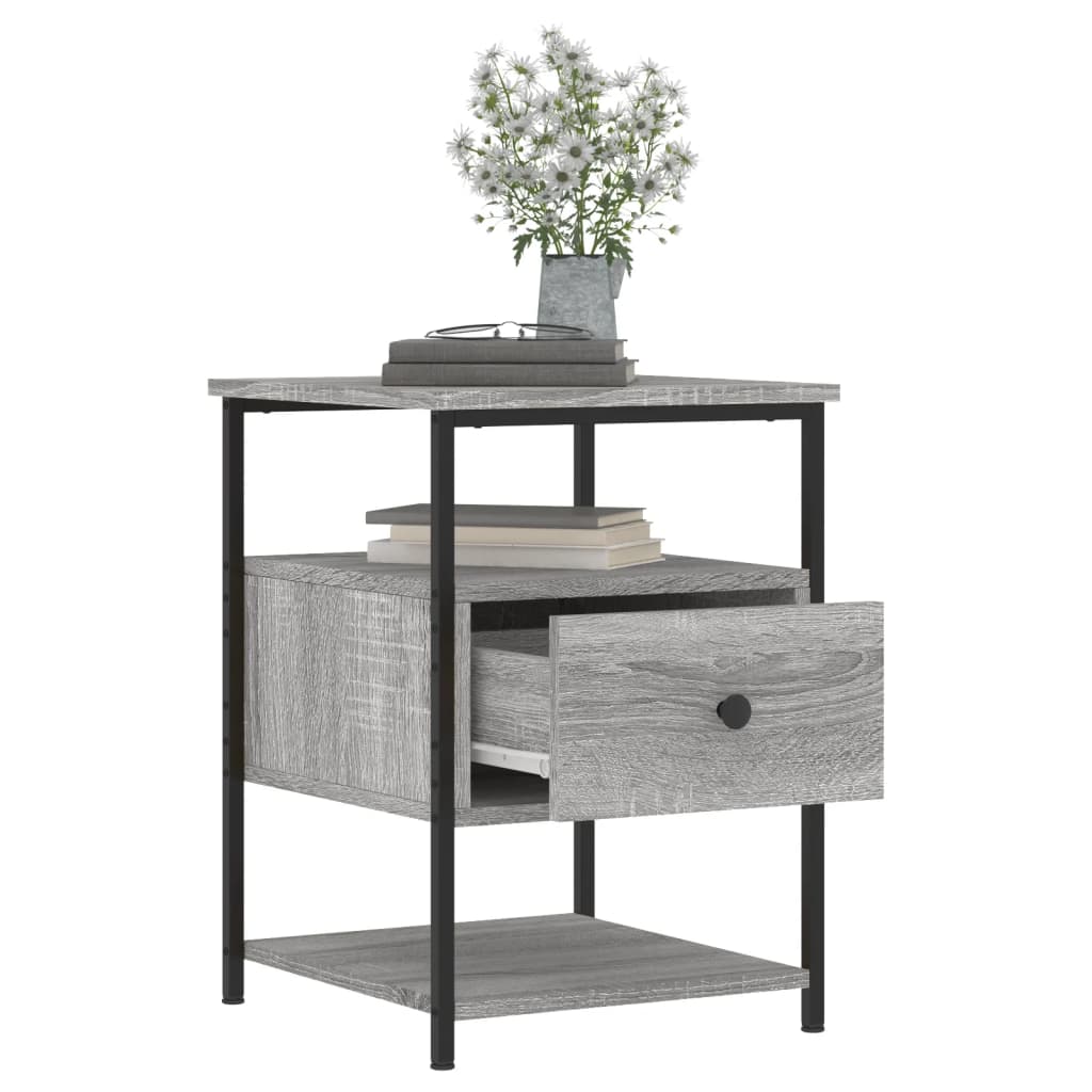 Nachtkastjes 2 st 40x42x56 cm bewerkt hout grijs sonoma eiken Nachtkastjes | Creëer jouw Trendy Thuis | Gratis bezorgd & Retour | Trendy.nl