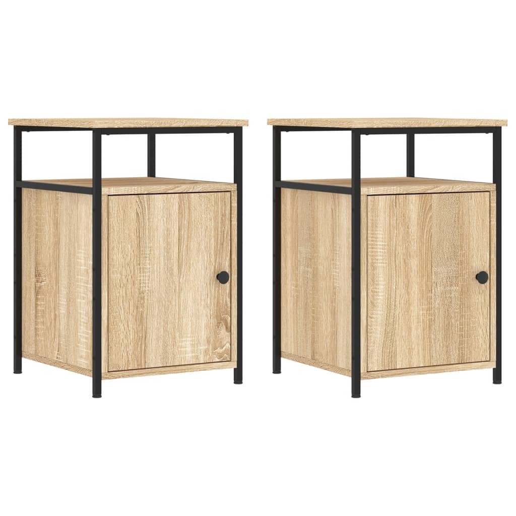 Nachtkastjes 2 st 40x42x60 cm bewerkt hout sonoma eikenkleurig Nachtkastjes | Creëer jouw Trendy Thuis | Gratis bezorgd & Retour | Trendy.nl