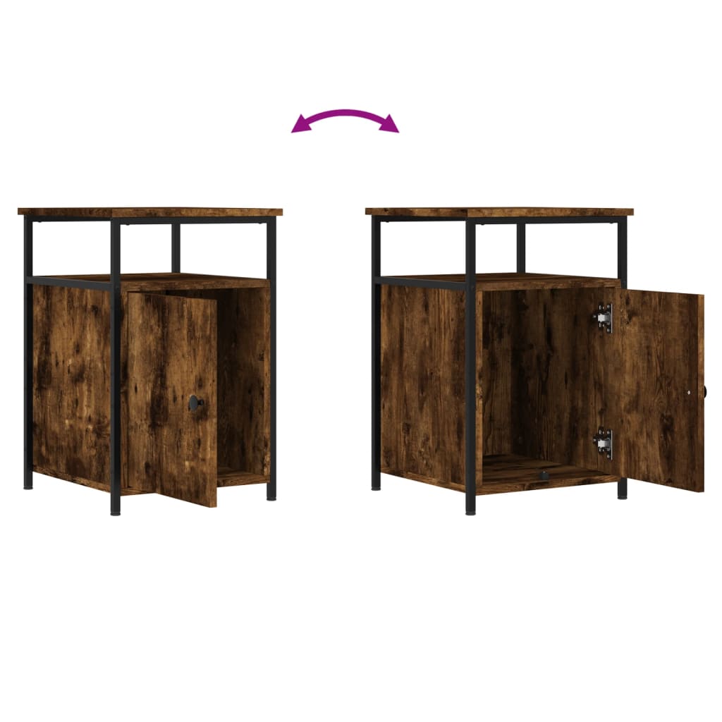 Nachtkastjes 2 st 40x42x60 cm bewerkt hout gerookt eikenkleurig Nachtkastjes | Creëer jouw Trendy Thuis | Gratis bezorgd & Retour | Trendy.nl