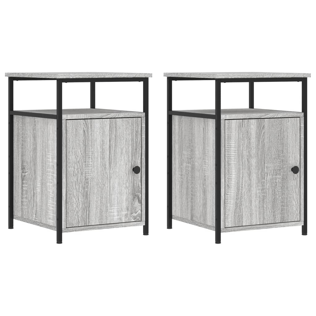 Nachtkastjes 2 st 40x42x60 cm bewerkt hout grijs sonoma eiken Nachtkastjes | Creëer jouw Trendy Thuis | Gratis bezorgd & Retour | Trendy.nl