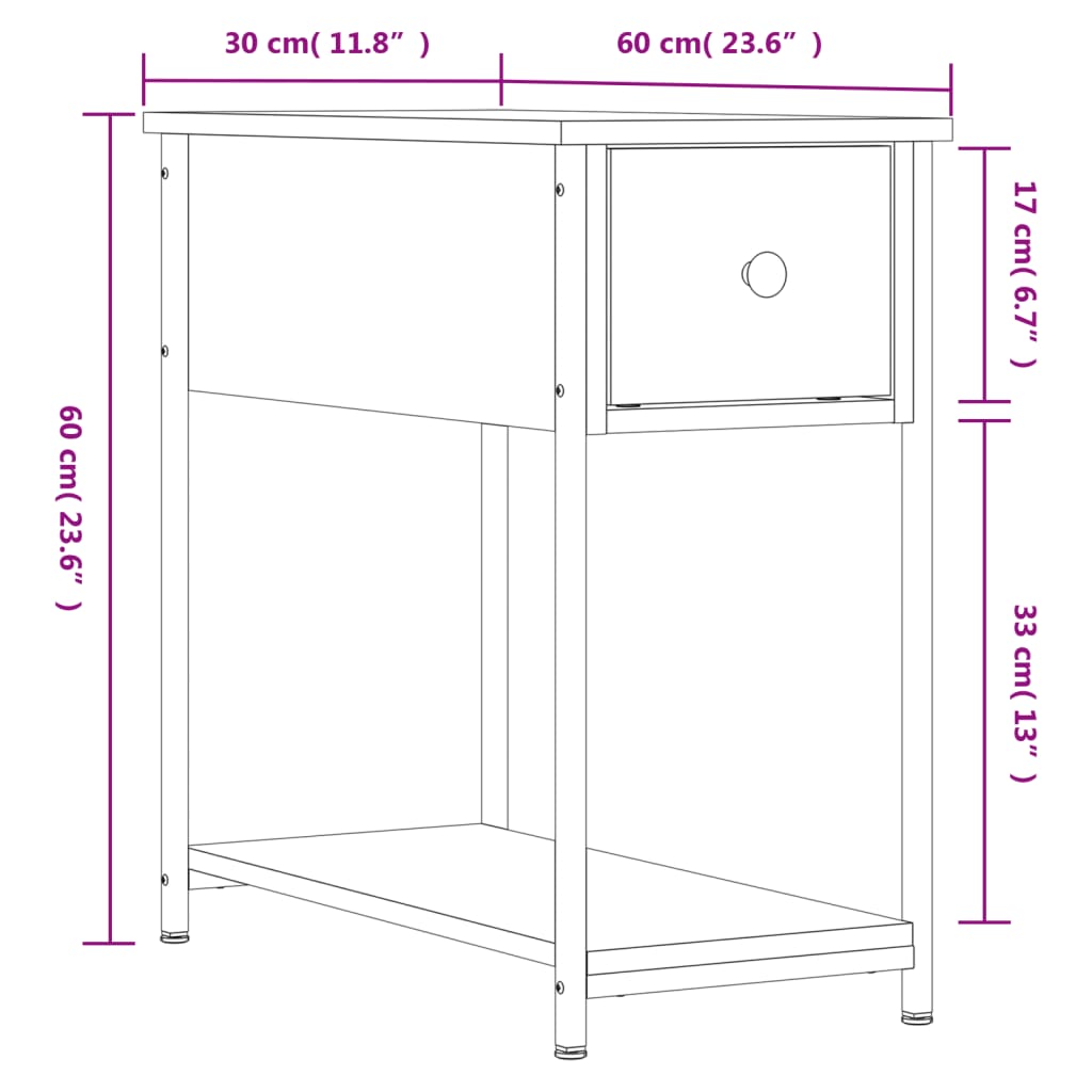 Nachtkastje 30x60x60 cm bewerkt hout zwart Nachtkastjes | Creëer jouw Trendy Thuis | Gratis bezorgd & Retour | Trendy.nl