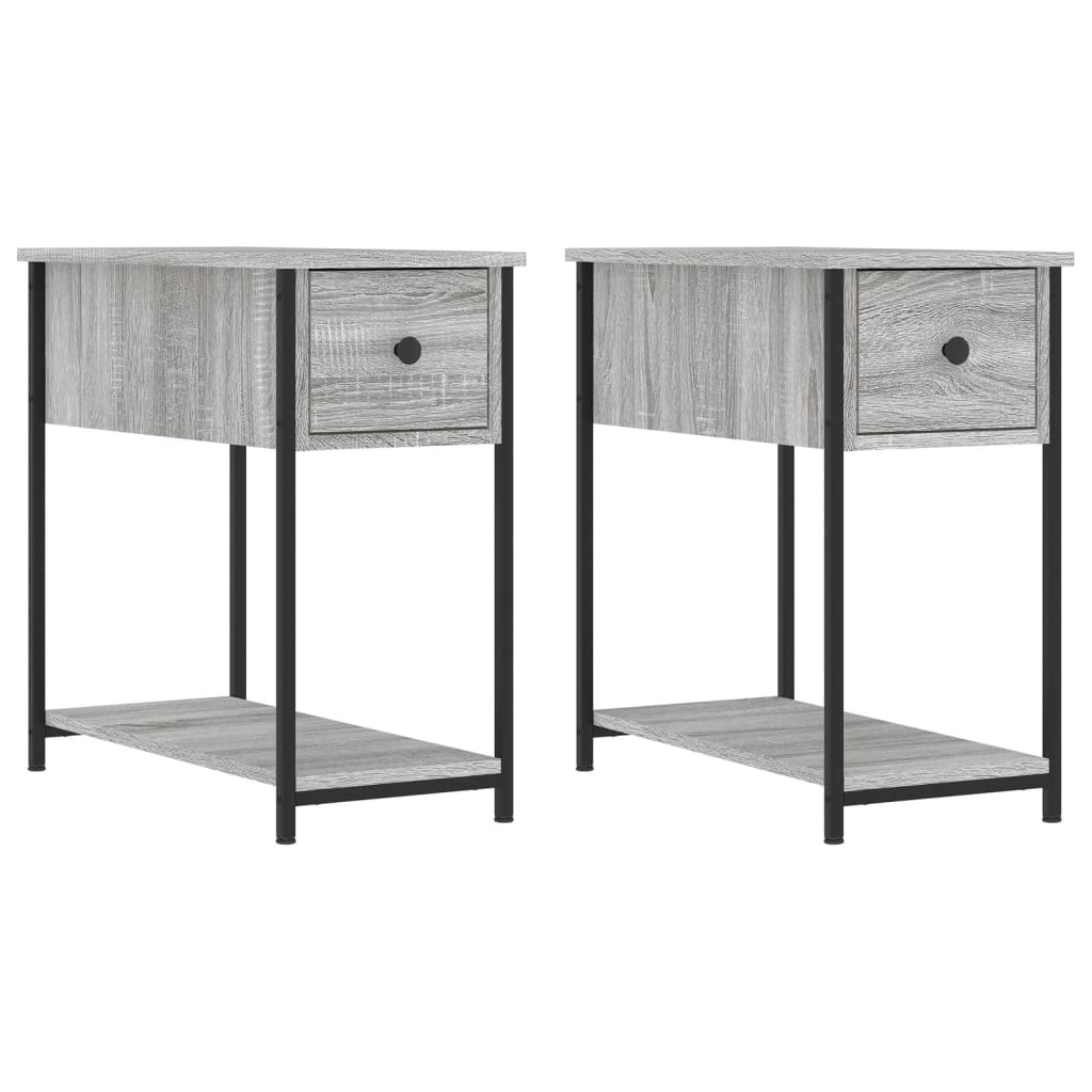 Nachtkastjes 2 st 30x60x60 cm bewerkt hout grijs sonoma eiken Nachtkastjes | Creëer jouw Trendy Thuis | Gratis bezorgd & Retour | Trendy.nl