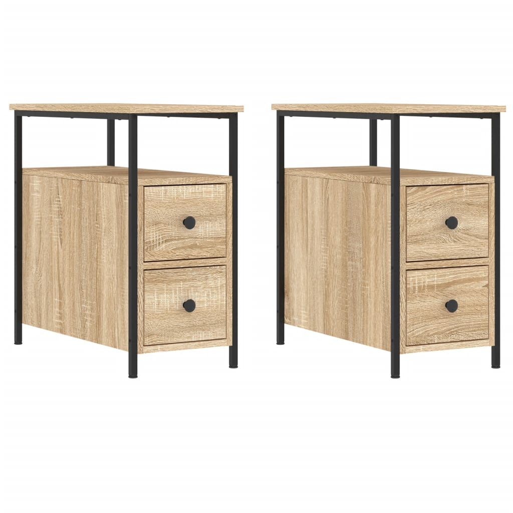 Nachtkastjes 2 st 30x60x60 cm bewerkt hout sonoma eikenkleurig Nachtkastjes | Creëer jouw Trendy Thuis | Gratis bezorgd & Retour | Trendy.nl