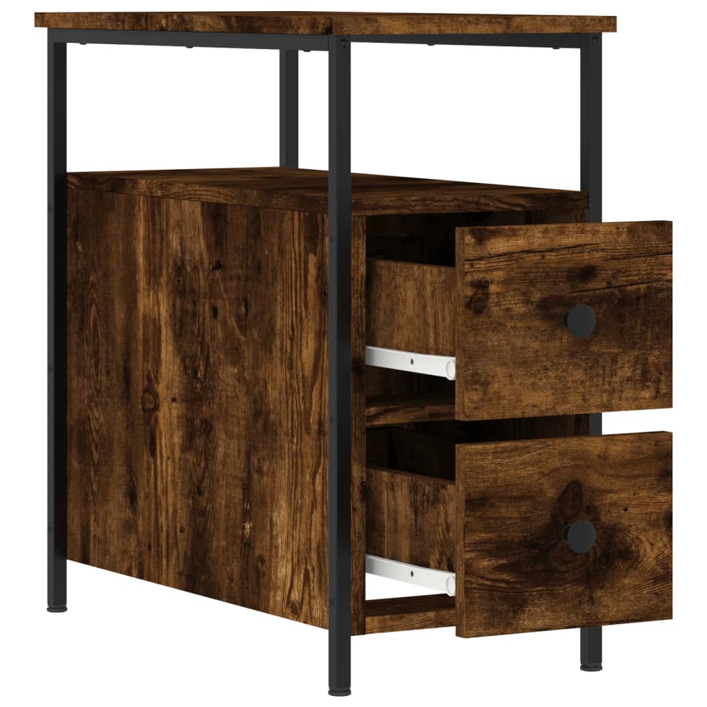 Nachtkastjes 2 st 30x60x60 cm bewerkt hout gerookt eikenkleurig Nachtkastjes | Creëer jouw Trendy Thuis | Gratis bezorgd & Retour | Trendy.nl