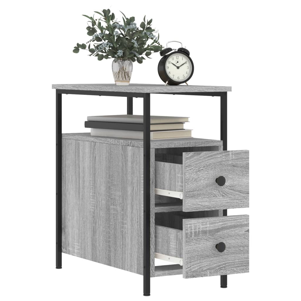 Nachtkastjes 2 st 30x60x60 cm bewerkt hout grijs sonoma eiken Nachtkastjes | Creëer jouw Trendy Thuis | Gratis bezorgd & Retour | Trendy.nl