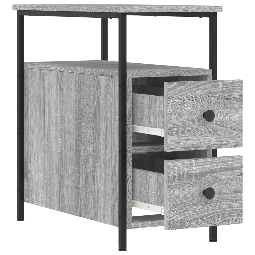 Nachtkastjes 2 st 30x60x60 cm bewerkt hout grijs sonoma eiken Nachtkastjes | Creëer jouw Trendy Thuis | Gratis bezorgd & Retour | Trendy.nl