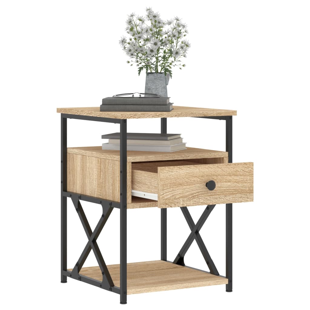 Nachtkastjes 2 st 40x42x55 cm bewerkt hout sonoma eikenkleurig Nachtkastjes | Creëer jouw Trendy Thuis | Gratis bezorgd & Retour | Trendy.nl