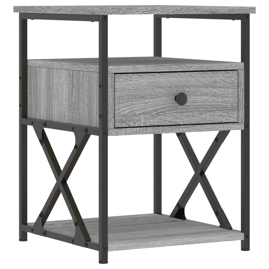 Nachtkastjes 2 st 40x42x55 cm bewerkt hout grijs sonoma eiken Nachtkastjes | Creëer jouw Trendy Thuis | Gratis bezorgd & Retour | Trendy.nl