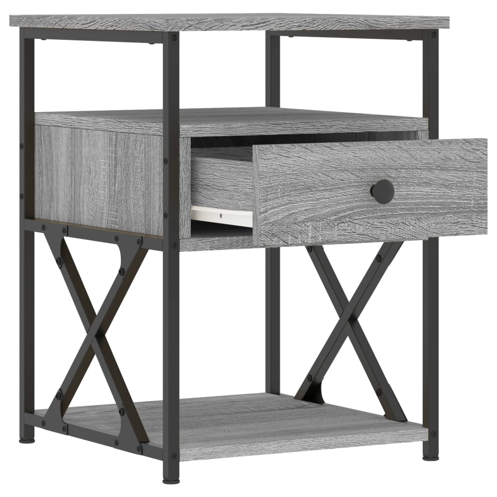 Nachtkastjes 2 st 40x42x55 cm bewerkt hout grijs sonoma eiken Nachtkastjes | Creëer jouw Trendy Thuis | Gratis bezorgd & Retour | Trendy.nl